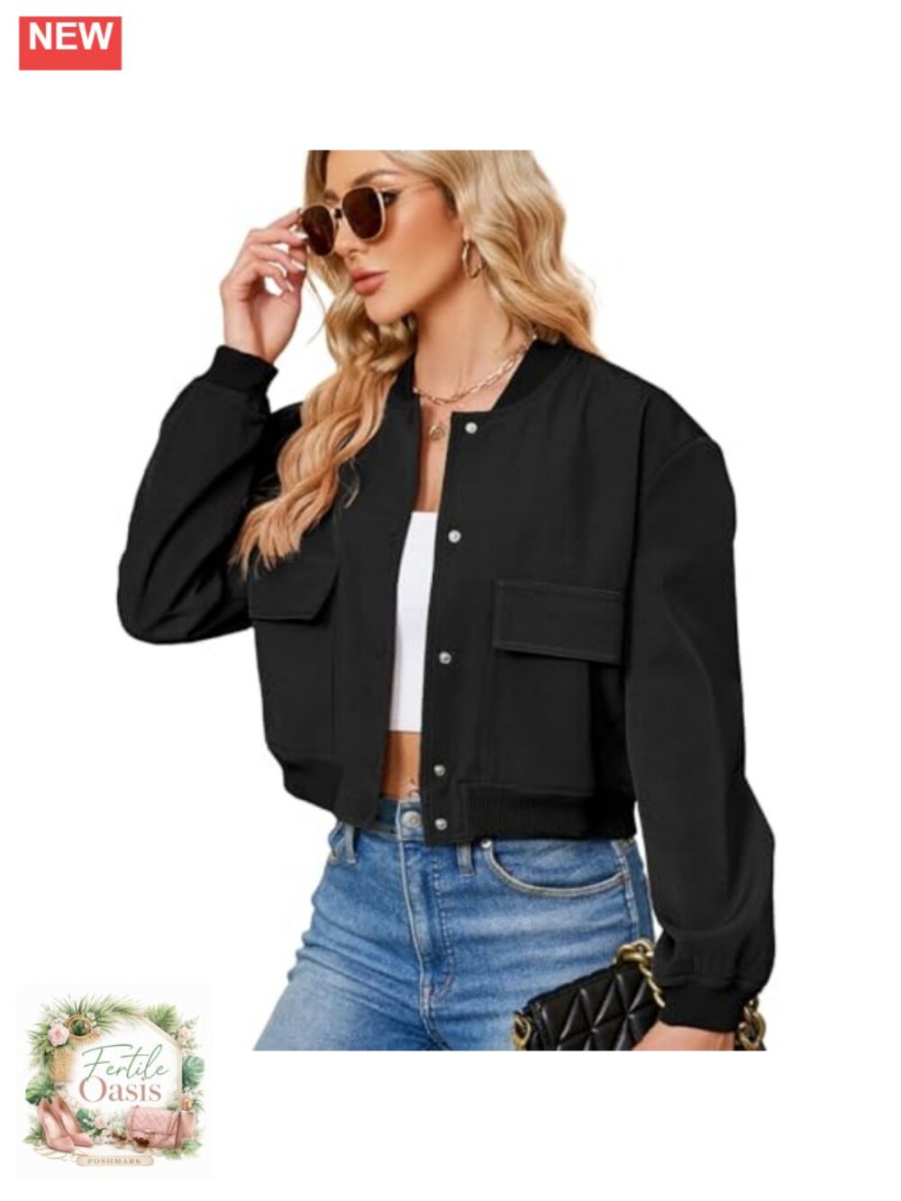 Cropped Bomber Jacket Casual Varsity Style